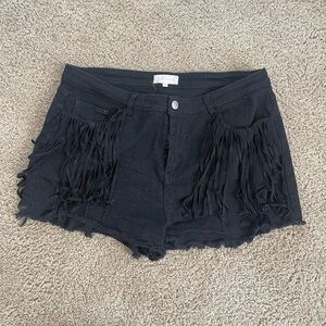 Black Altar’d State Fringe Shorts